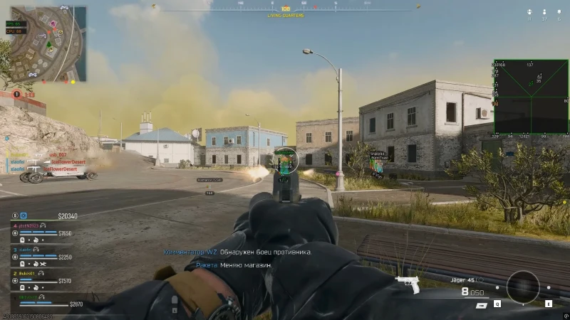 Warzone aimbot FOV circle while firing, with ESP boxes and radar